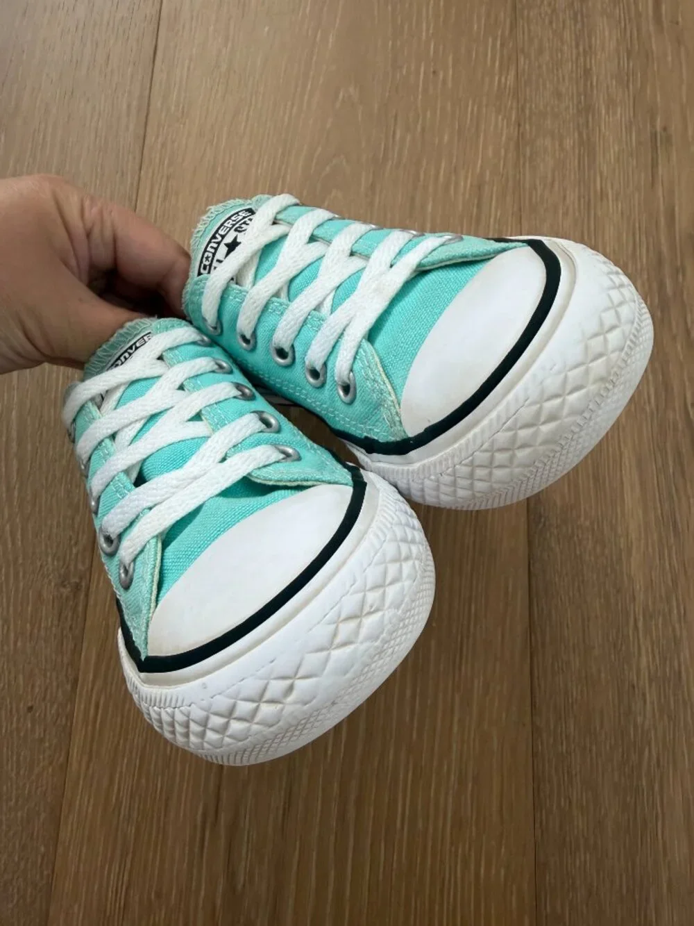 Converse Shoes Kids 11 Chuck Taylor All Star Canvas Light Aqua Blue 357643F
